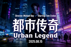 欧美电影《都市传奇》海报，现代都市夜景